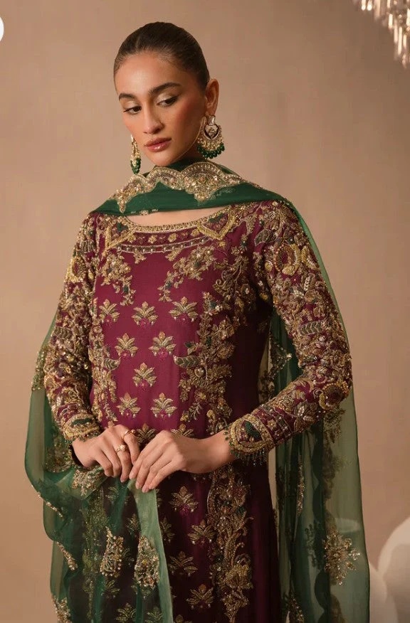 Abeera Usman - Burgundy Dusk Pakistani fashion outfit in burgundy…